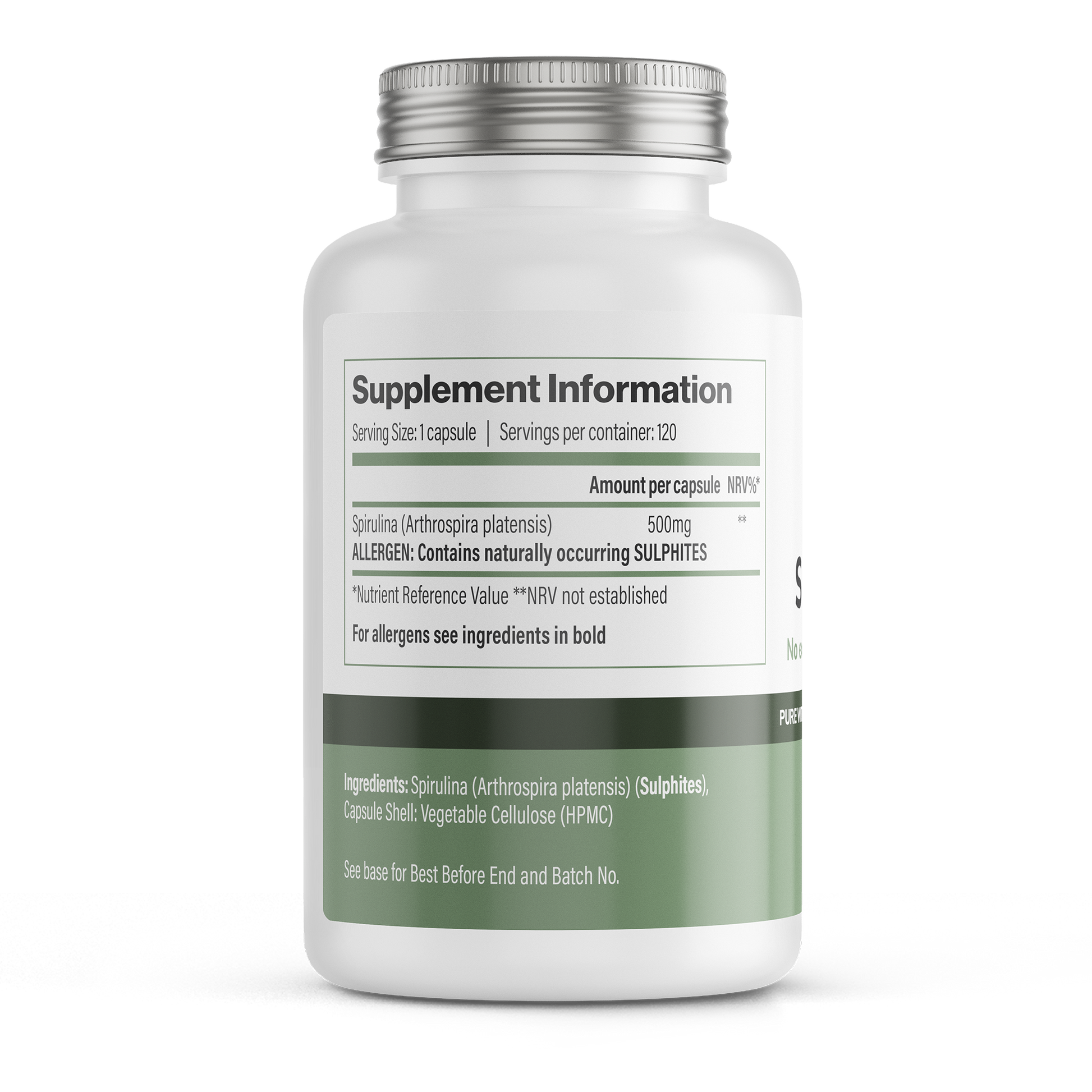 Spirulina | 500 mg Vegan Capsules – 120 Count -  Vitadefence® - Vitadefence®
