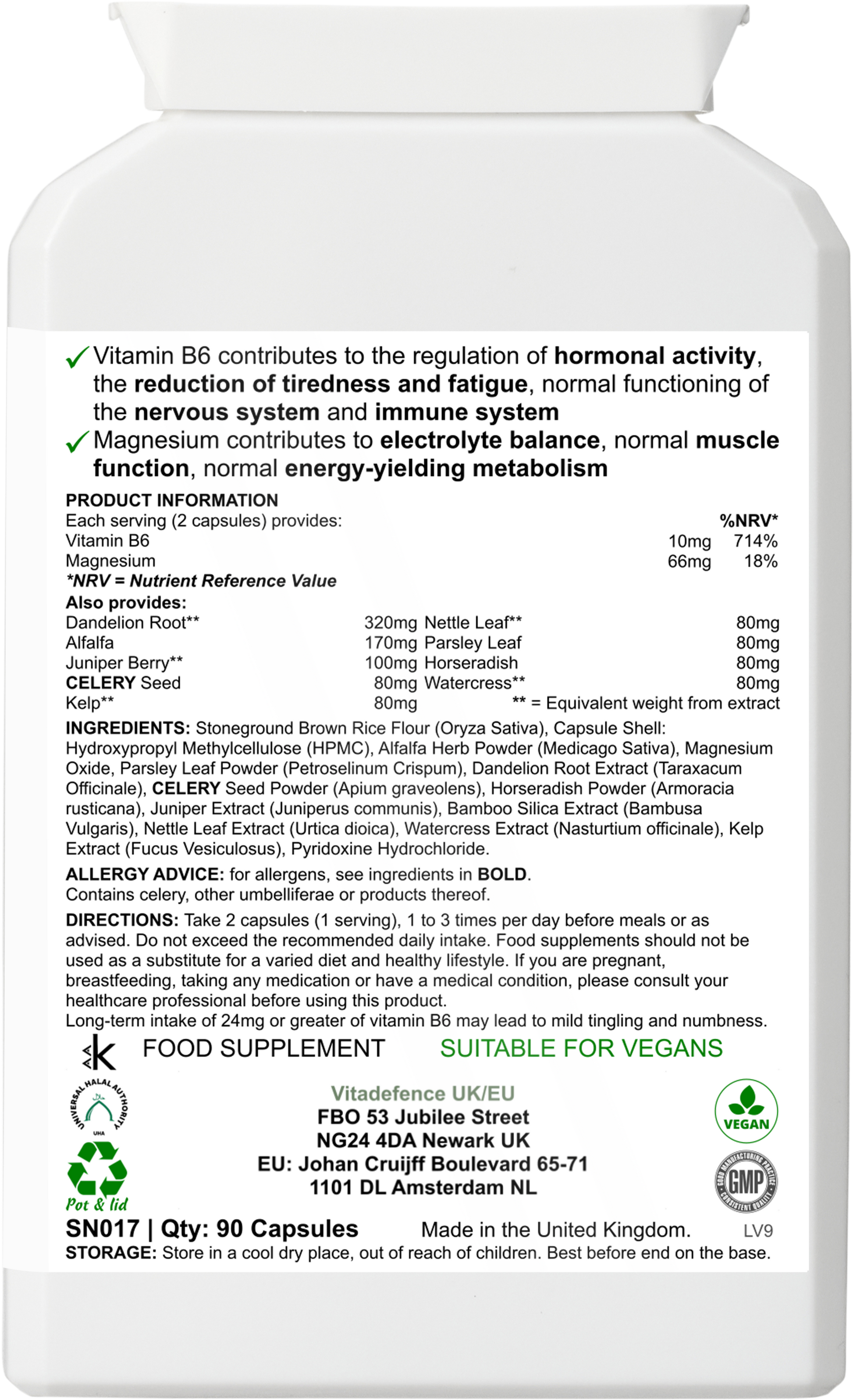 Dandelion Multi | With Vitamin B6, Magnesium & Botanicals – 90 Capsules -  Vitadefence® - Vitadefence®
