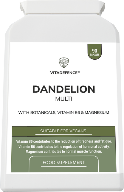 Dandelion Multi | With Vitamin B6, Magnesium & Botanicals – 90 Capsules -  Vitadefence® - Vitadefence®
