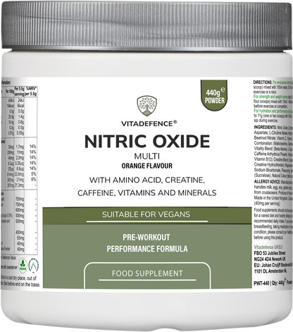 Nitric Oxide Multi | L-Arginine, L-Citrulline & Beetroot – 440g Powder -  Vitadefence® - Vitadefence®
